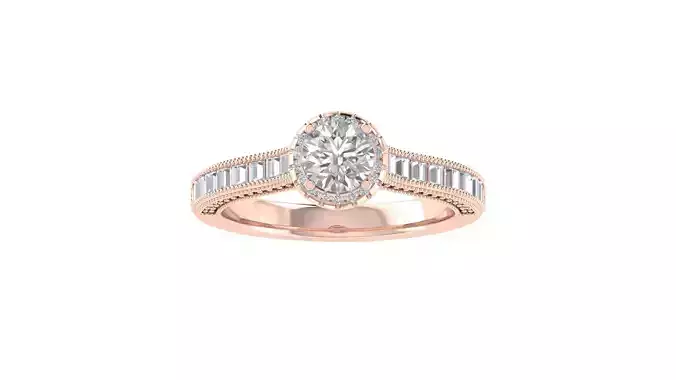 Women Wedding Engagement Ring 3dm STL OBJ FBX Renders Details