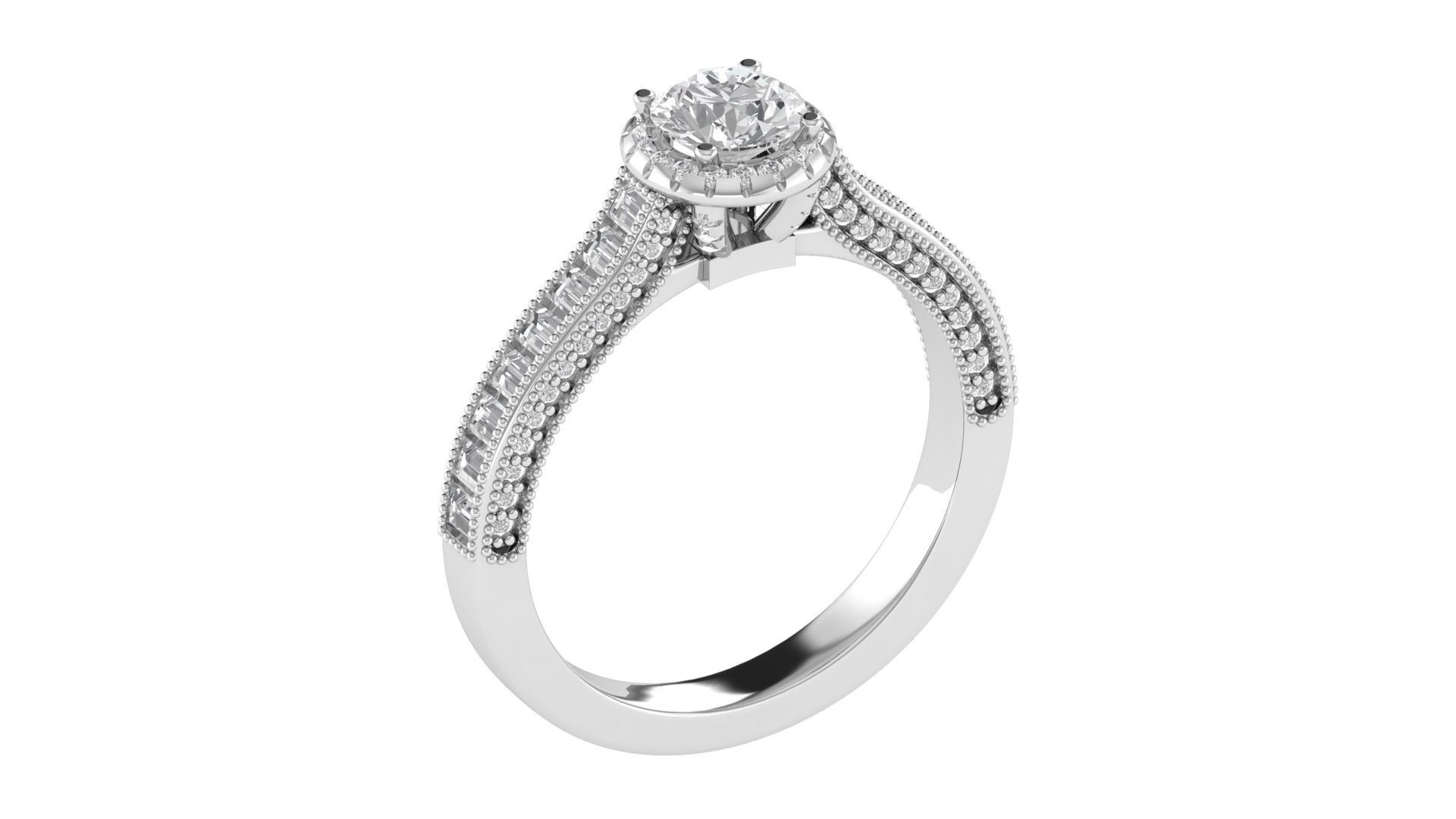 Women Wedding Engagement Ring 3dm STL OBJ FBX Renders Details 3D print model_3