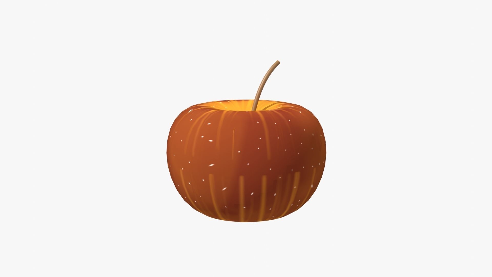 Apple orange Low-poly 3D model_11