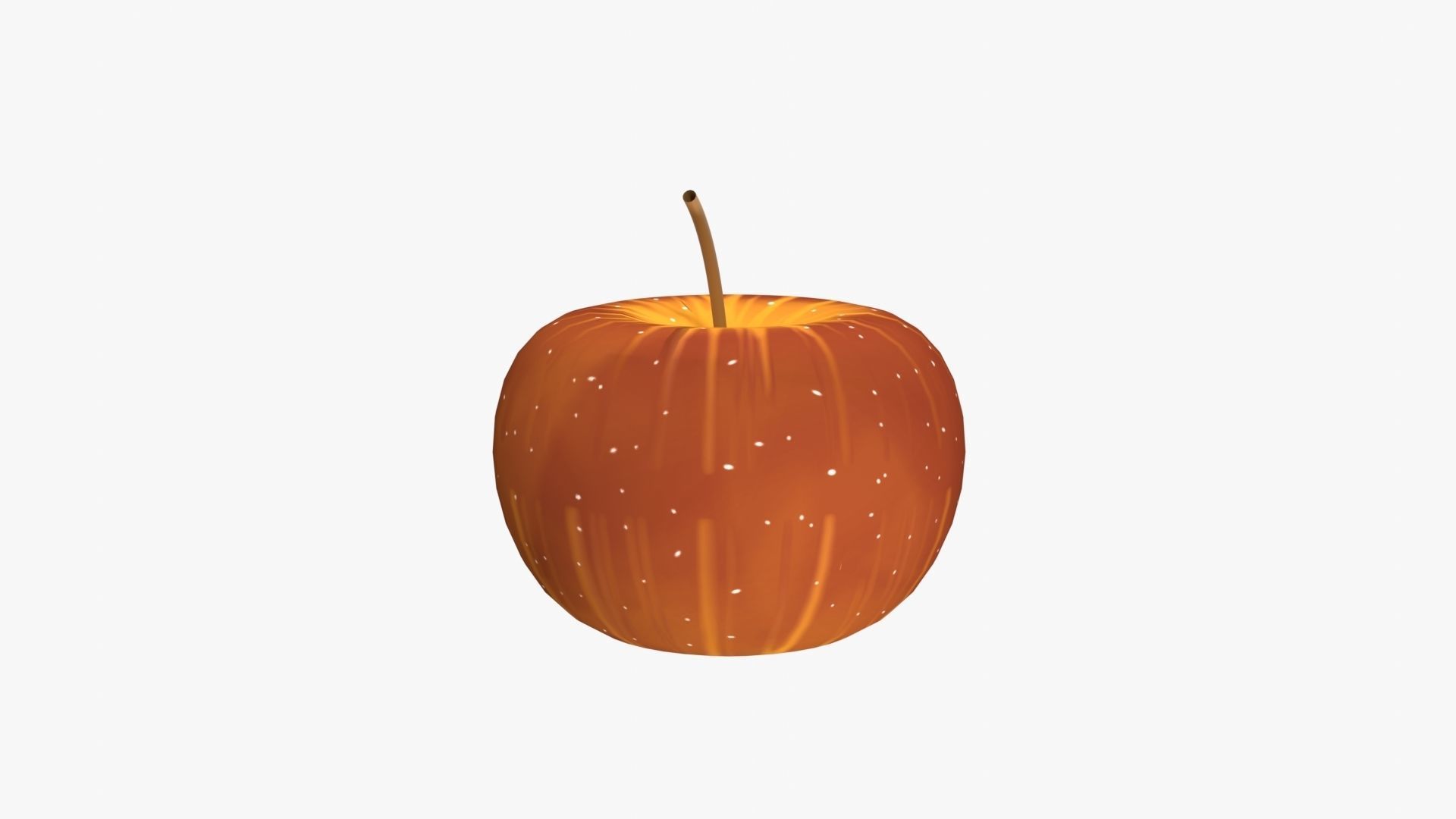 Apple orange Low-poly 3D model_3