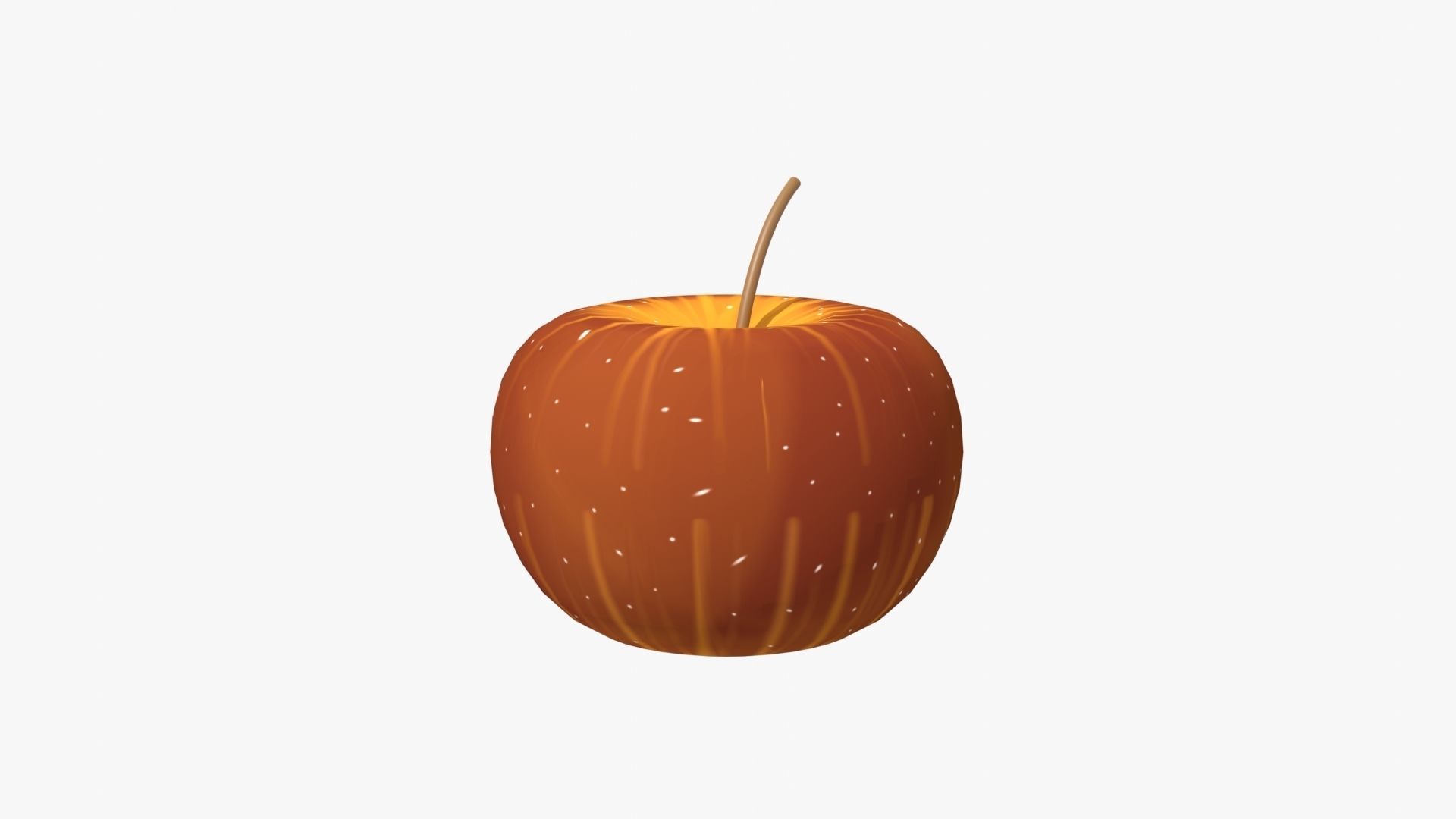 Apple orange Low-poly 3D model_12