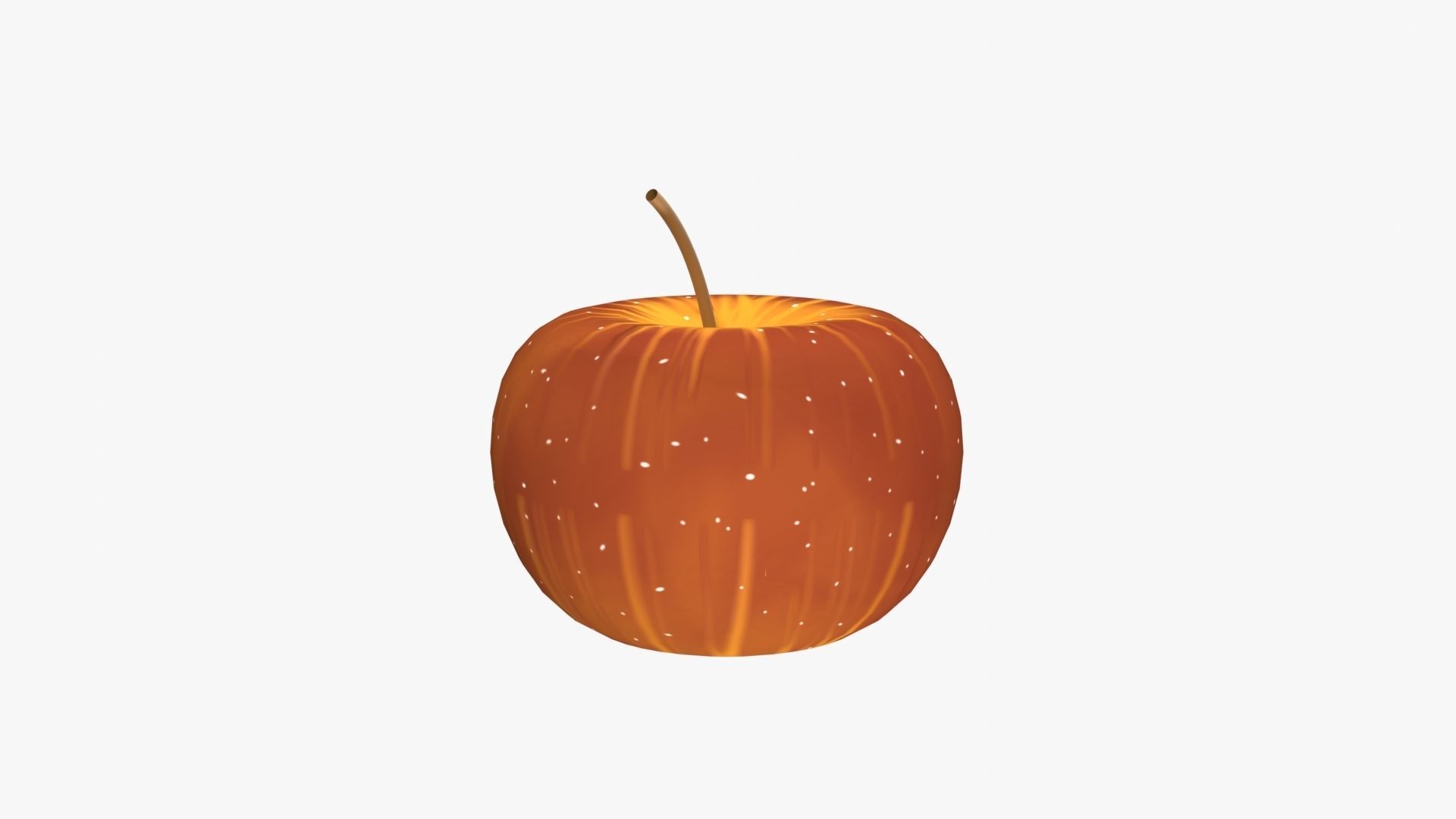 Apple orange Low-poly 3D model_2