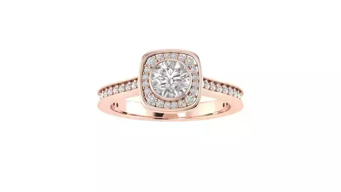 Women Engagement Square Hole Ring 3dm STL OBJ FBX Render Details