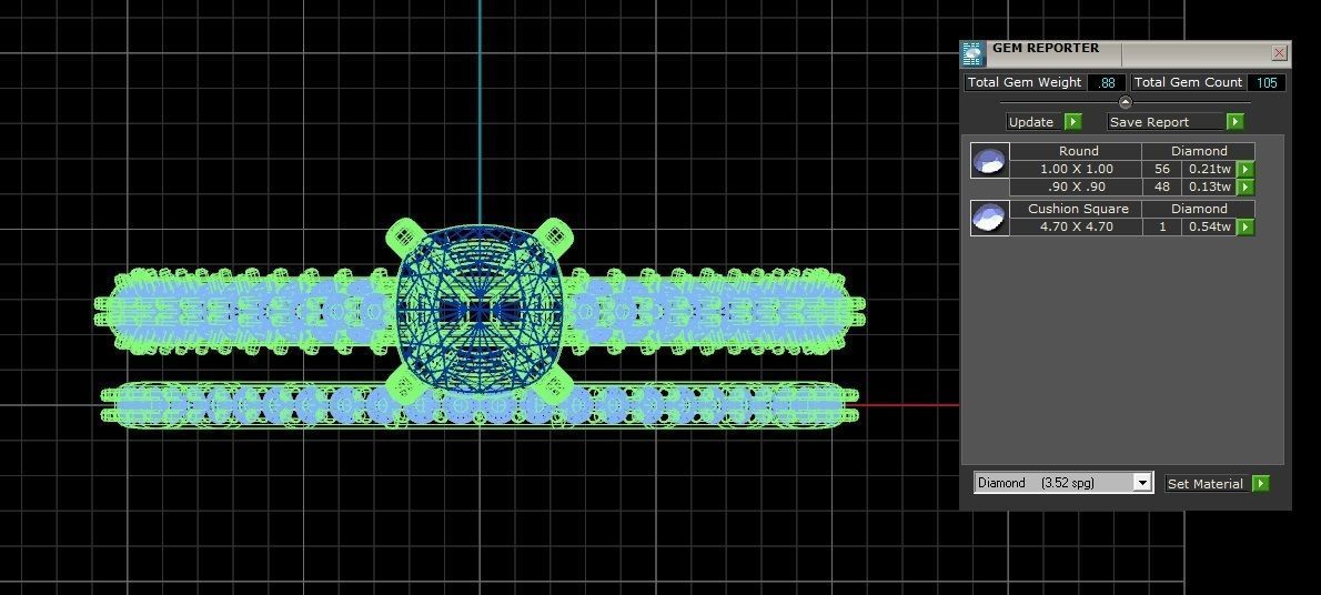 Women Engagement Round Stone Ring 3dm STL OBJ Renders Details 3D print model_21