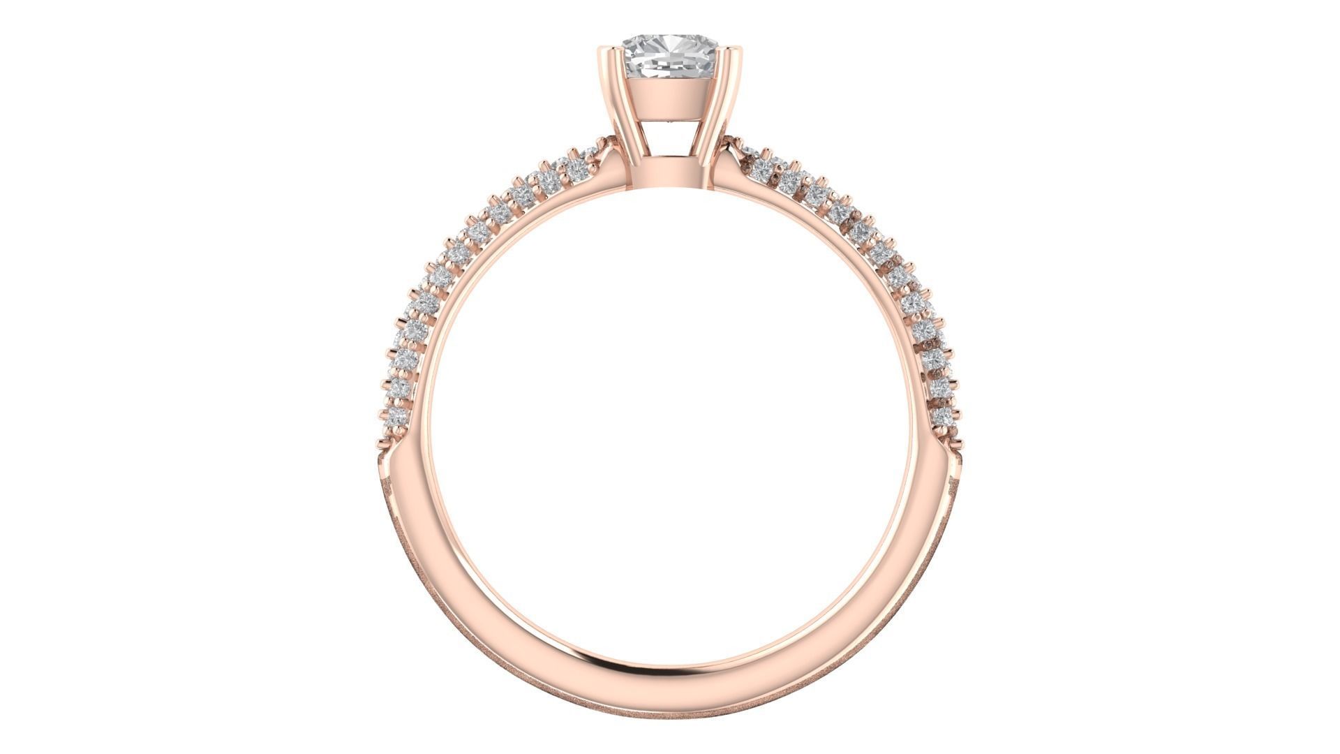 Women Engagement Round Stone Ring 3dm STL OBJ Renders Details 3D print model_8