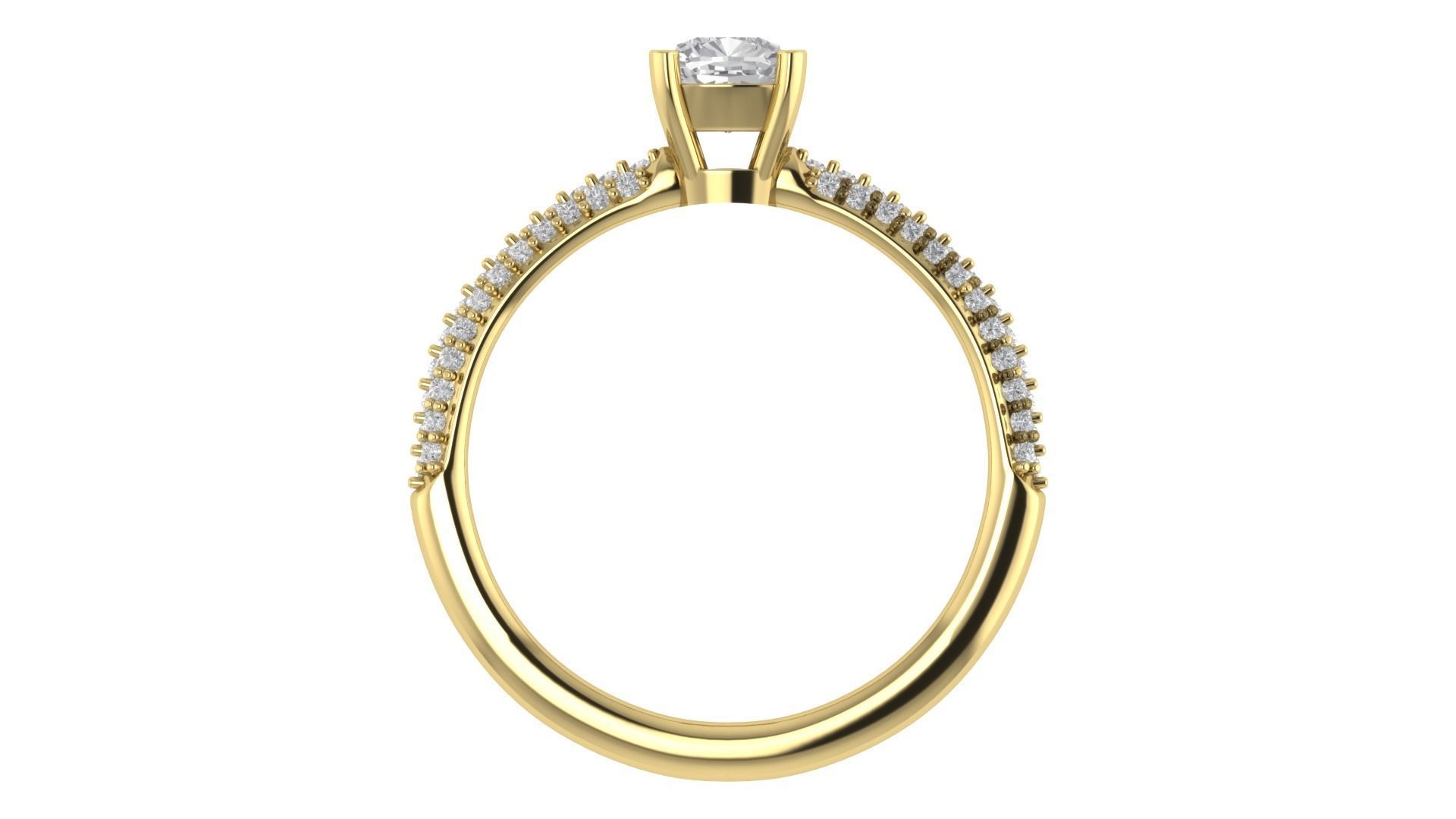 Women Engagement Round Stone Ring 3dm STL OBJ Renders Details 3D print model_7