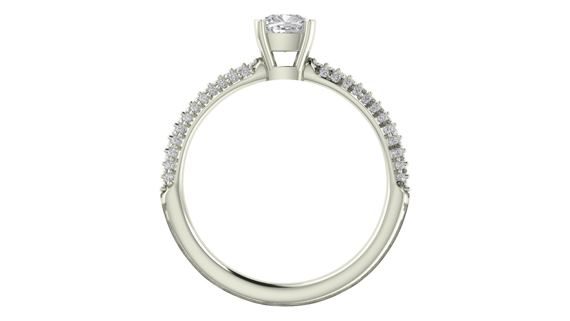 Women Engagement Round Stone Ring 3dm STL OBJ Renders Details 3D print model_6