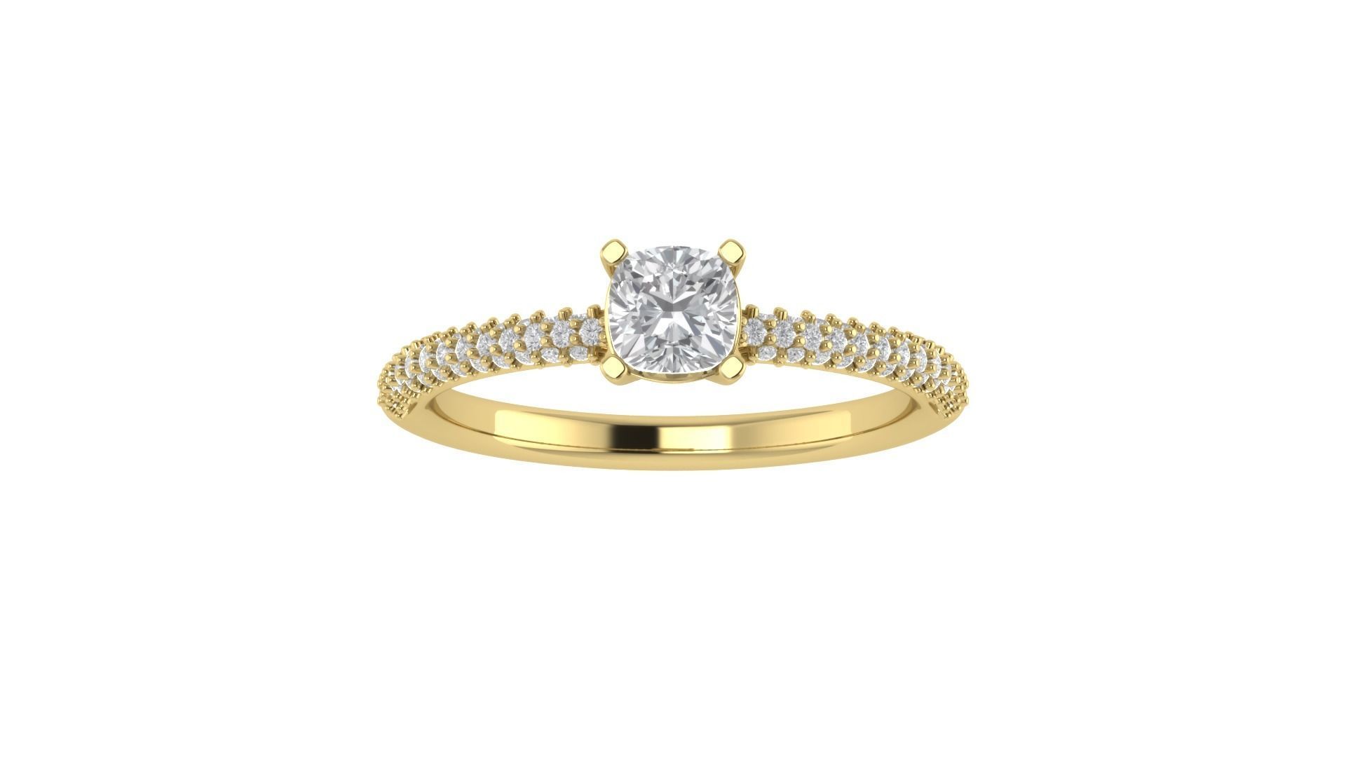 Women Engagement Round Stone Ring 3dm STL OBJ Renders Details 3D print model_2