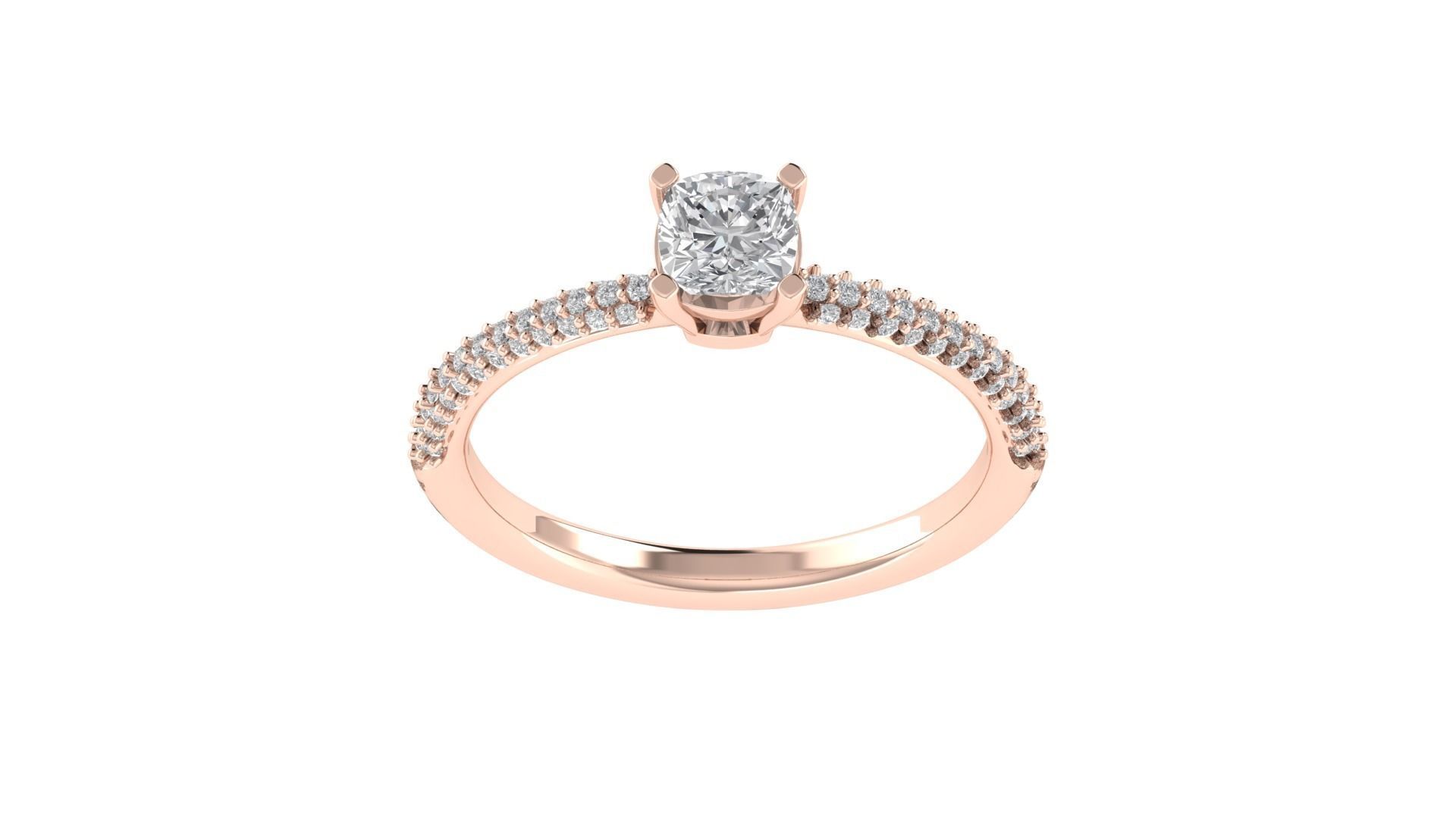 Women Engagement Round Stone Ring 3dm STL OBJ Renders Details 3D print model_20