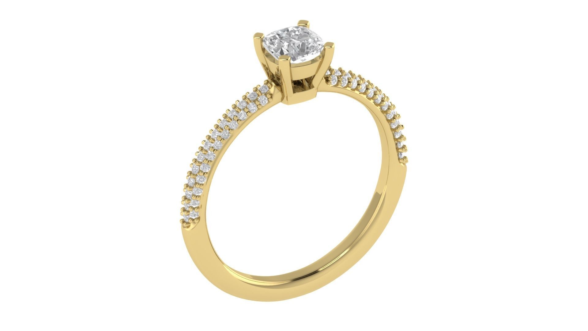 Women Engagement Round Stone Ring 3dm STL OBJ Renders Details 3D print model_4