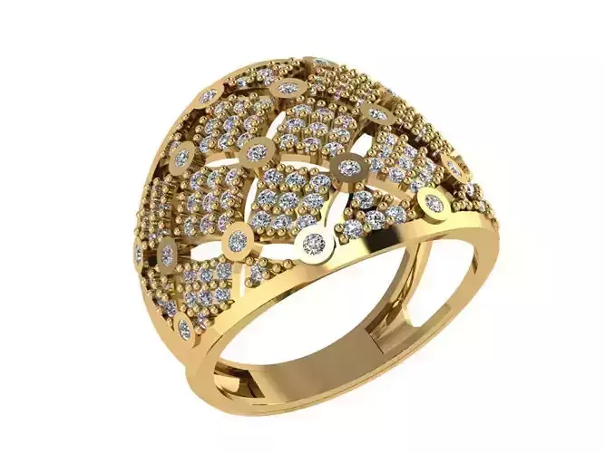 Ring388 gold ring with diamonds