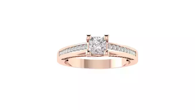 Women Engagement Princess Stone Ring 3dm STL OBJ Renders Details