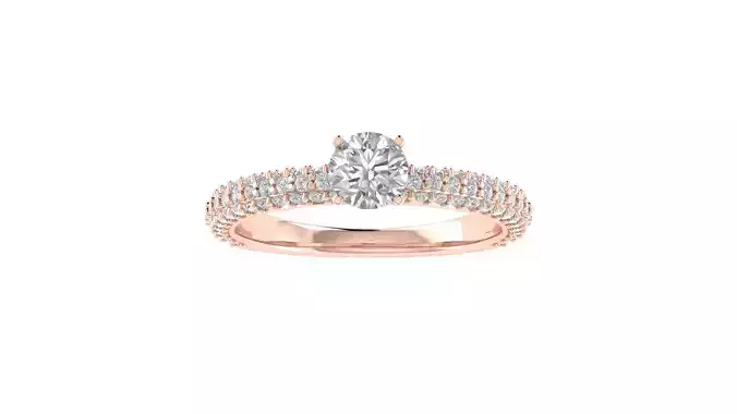 Women Engagement Round Stone Ring 3dm STL OBJ Renders Details