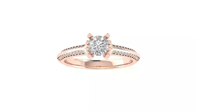 Women Engagement Round Stone Ring 3dm STL OBJ Renders Details