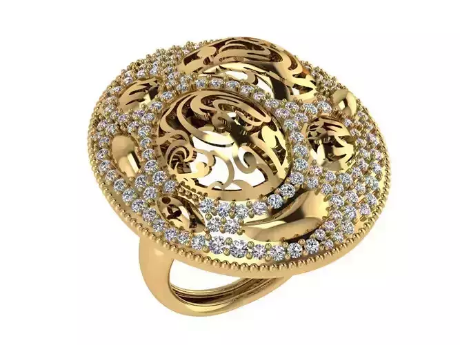 Ring390 gold ring with diamonds