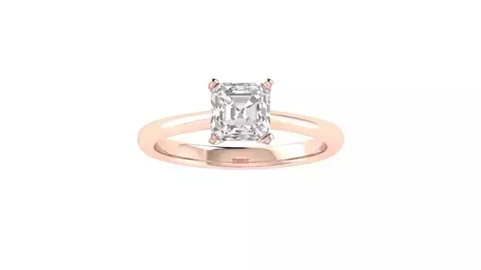Women Engagement Princess Diamond Ring 3dm STL OBJ Render Detail 3D print model