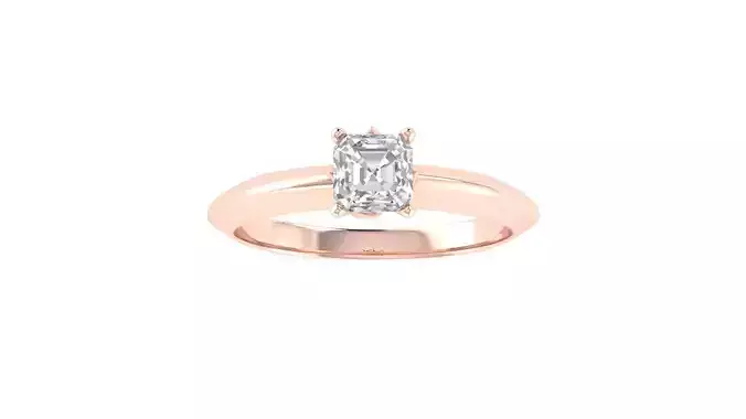Women Engagement Princess Diamond Ring 3dm STL OBJ Render Detail 3D print model