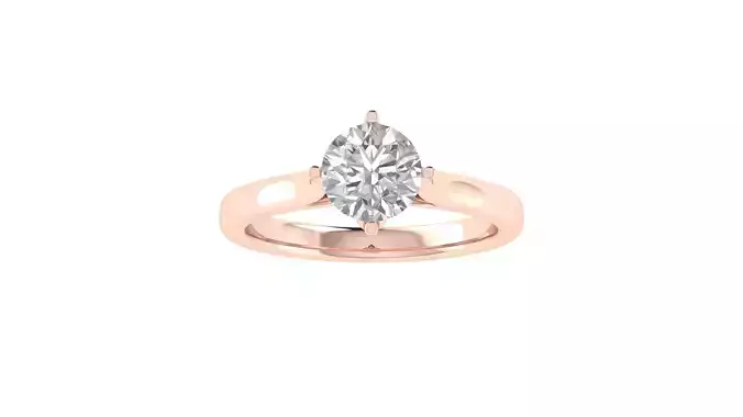 Women Engagement Round Stone Ring 3dm STL OBJ Renders Details