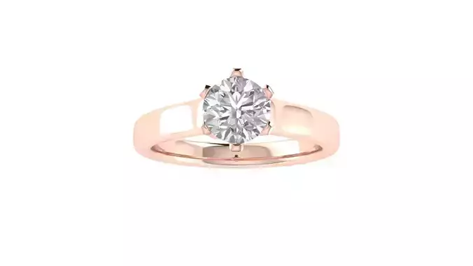 Women Engagement Round Stone Ring 3dm STL OBJ Renders Details