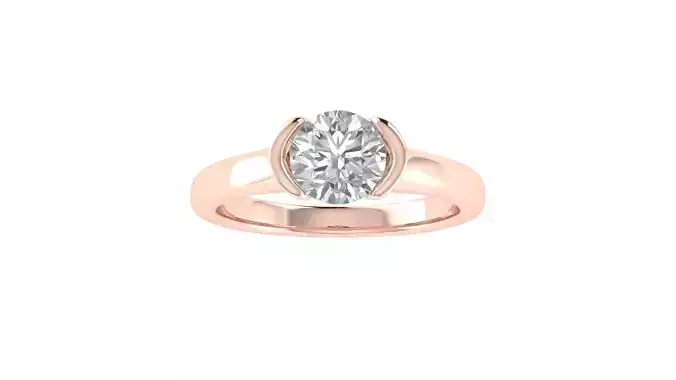 Women Engagement Round Stone Ring 3dm STL OBJ Renders Details
