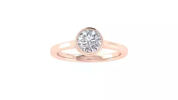 Women Engagement Round Stone Ring 3dm STL OBJ Renders Details