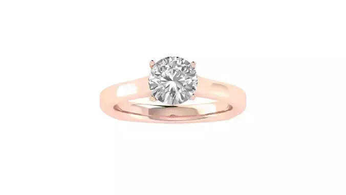 Women Engagement Round Stone Ring 3dm STL OBJ Renders Details