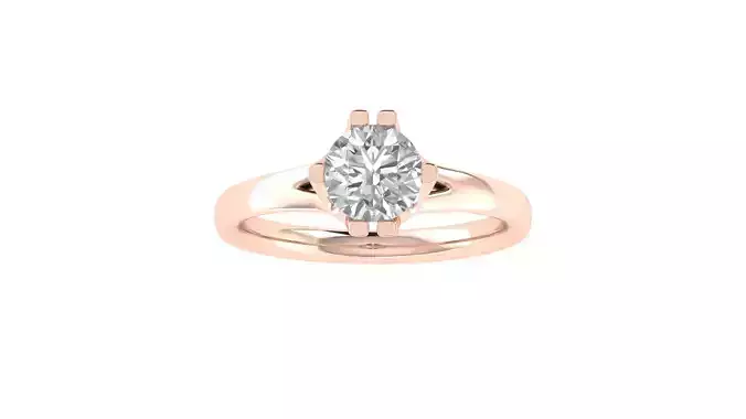 Women Engagement Round Stone Ring 3dm STL OBJ Renders Details