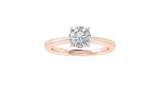 Women Engagement Round Stone Ring 3dm STL OBJ Renders Details