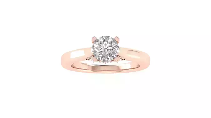 Women Engagement Round Stone Ring 3dm STL OBJ Renders Details