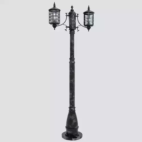 StreetLamp06 outdoor lamp post with two lights
