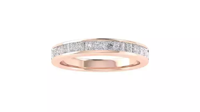 Princess Diamond Eternity Band Ring 3dm STL OBJ Renders Details 3D print model