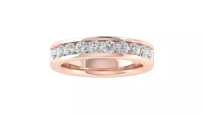 Round Diamond Eternity Band Ring 3dm STL OBJ FBX Renders Details