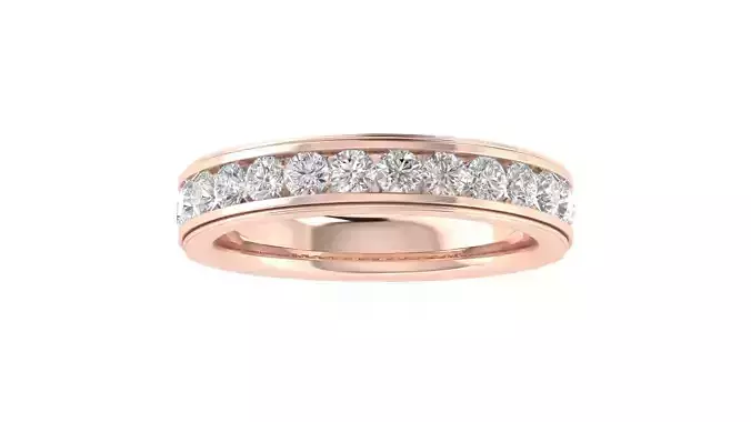 Round Diamond Eternity Band Ring 3dm STL OBJ FBX Renders Details