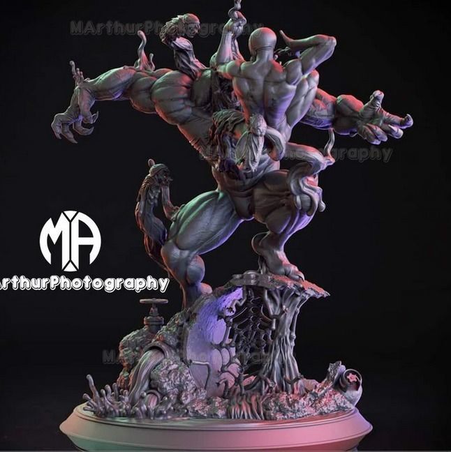 Venom vs Spiderman FIgure 3D print model_6