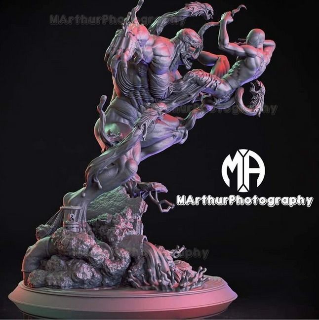 Venom vs Spiderman FIgure 3D print model_7