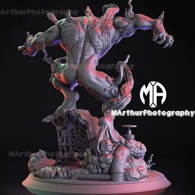 Venom vs Spiderman FIgure 3D print model_1