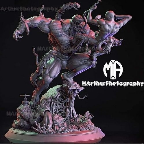 Venom vs Spiderman FIgure 3D print model