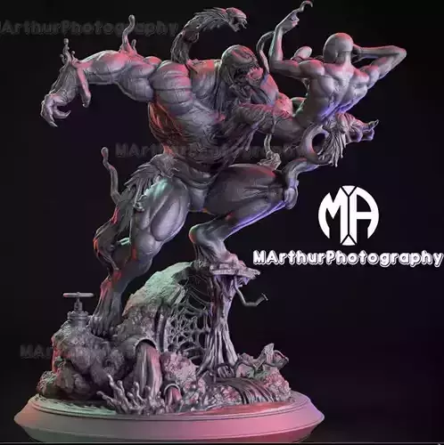 Venom vs Spiderman FIgure 3D print model