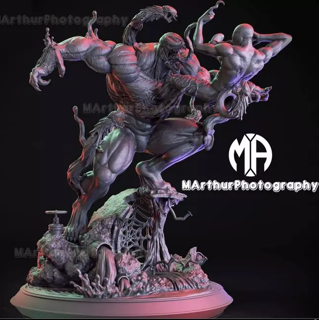 Venom vs Spiderman FIgure 3D print model_0