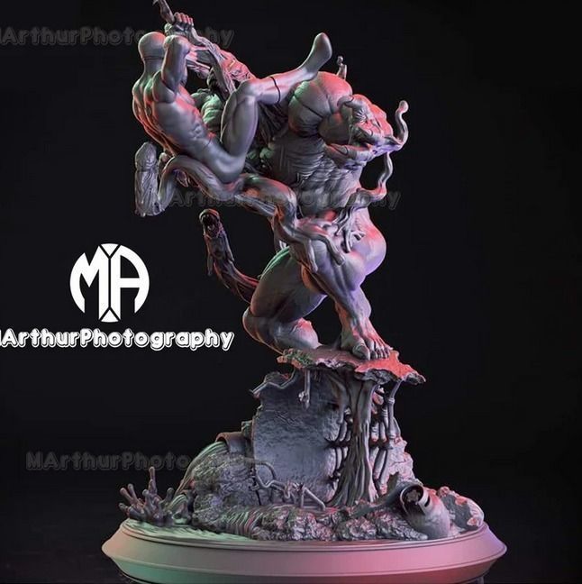 Venom vs Spiderman FIgure 3D print model_2