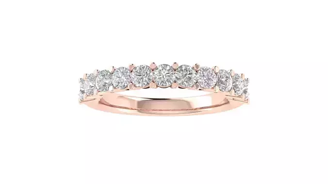 Round Diamond Eternity Band Ring 3dm STL OBJ FBX Renders Details