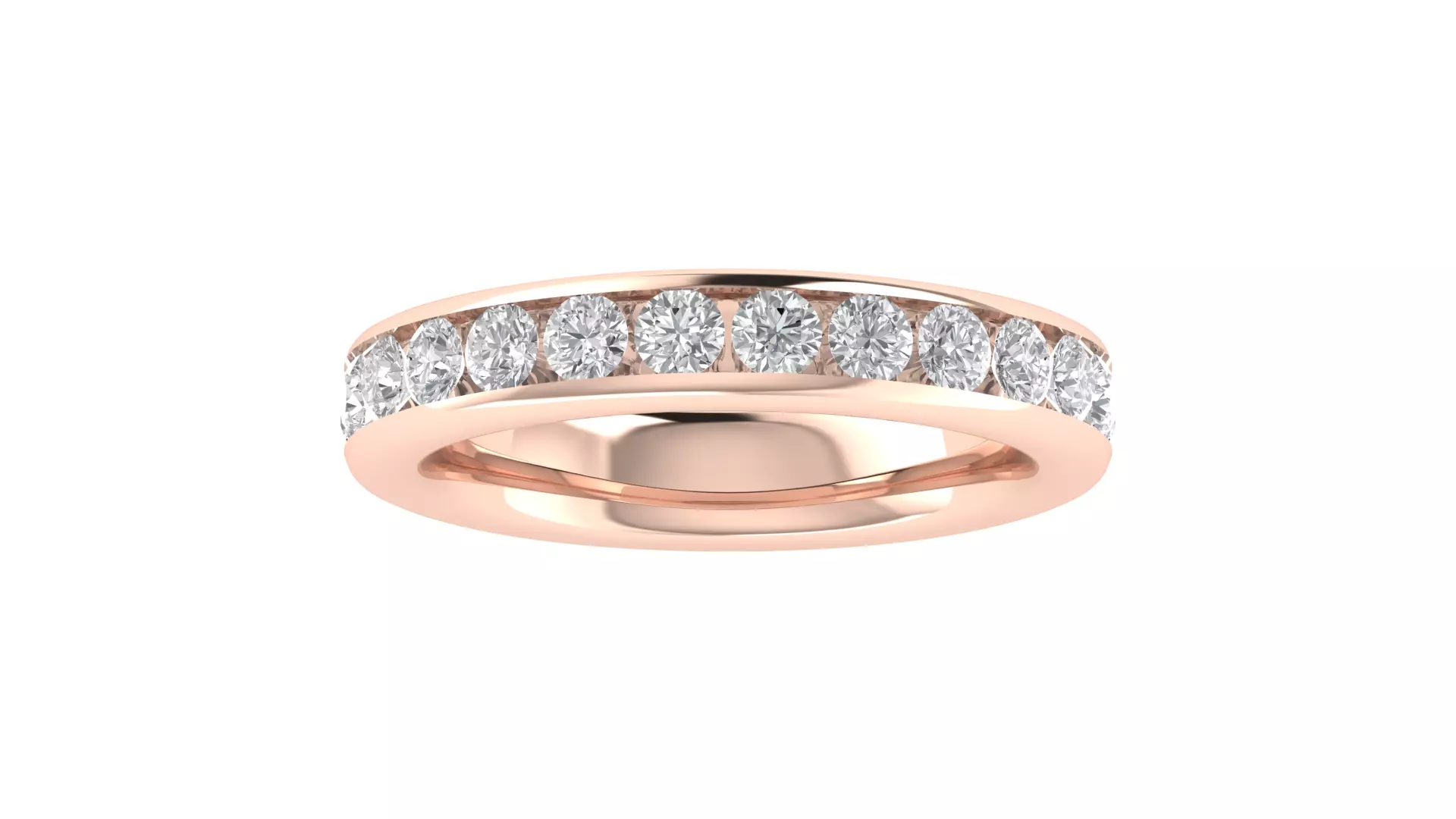 Round Diamond Eternity Band Ring 3dm STL OBJ FBX Renders Details 3D print model_0