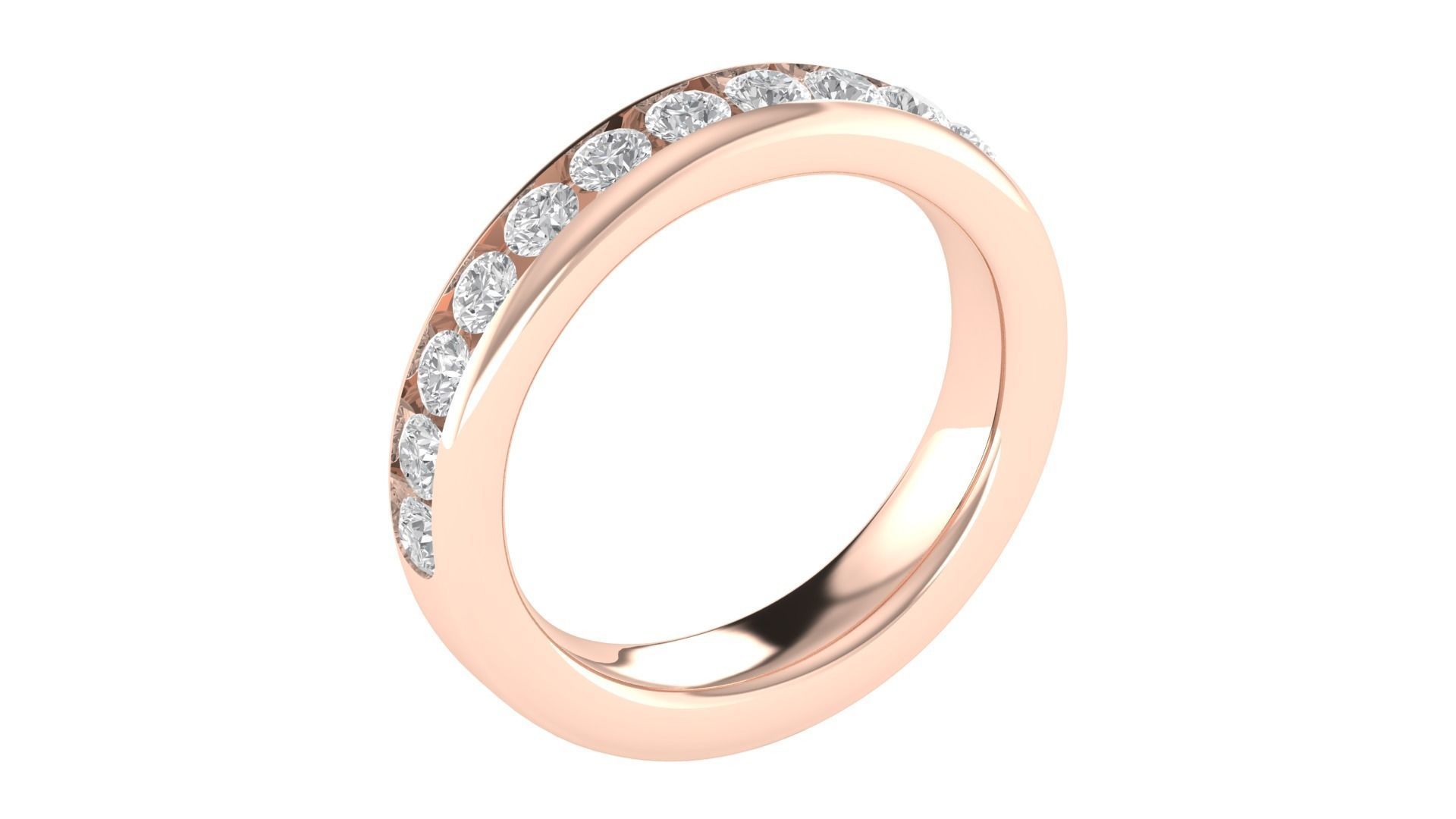 Round Diamond Eternity Band Ring 3dm STL OBJ FBX Renders Details 3D print model_3