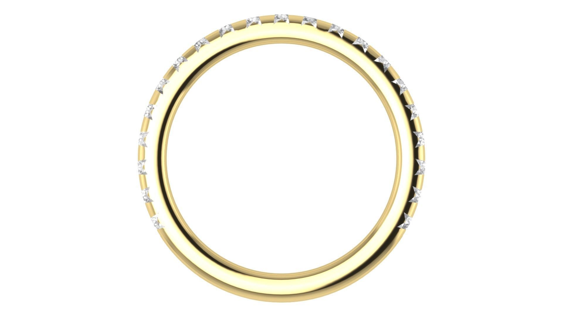 Round Diamond Eternity Band Ring 3dm STL OBJ FBX Renders Details 3D print model_8