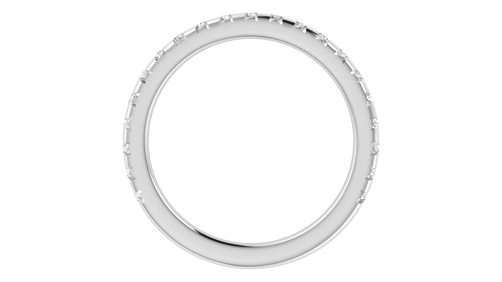 Round Diamond Eternity Band Ring 3dm STL OBJ FBX Renders Details 3D print model_6