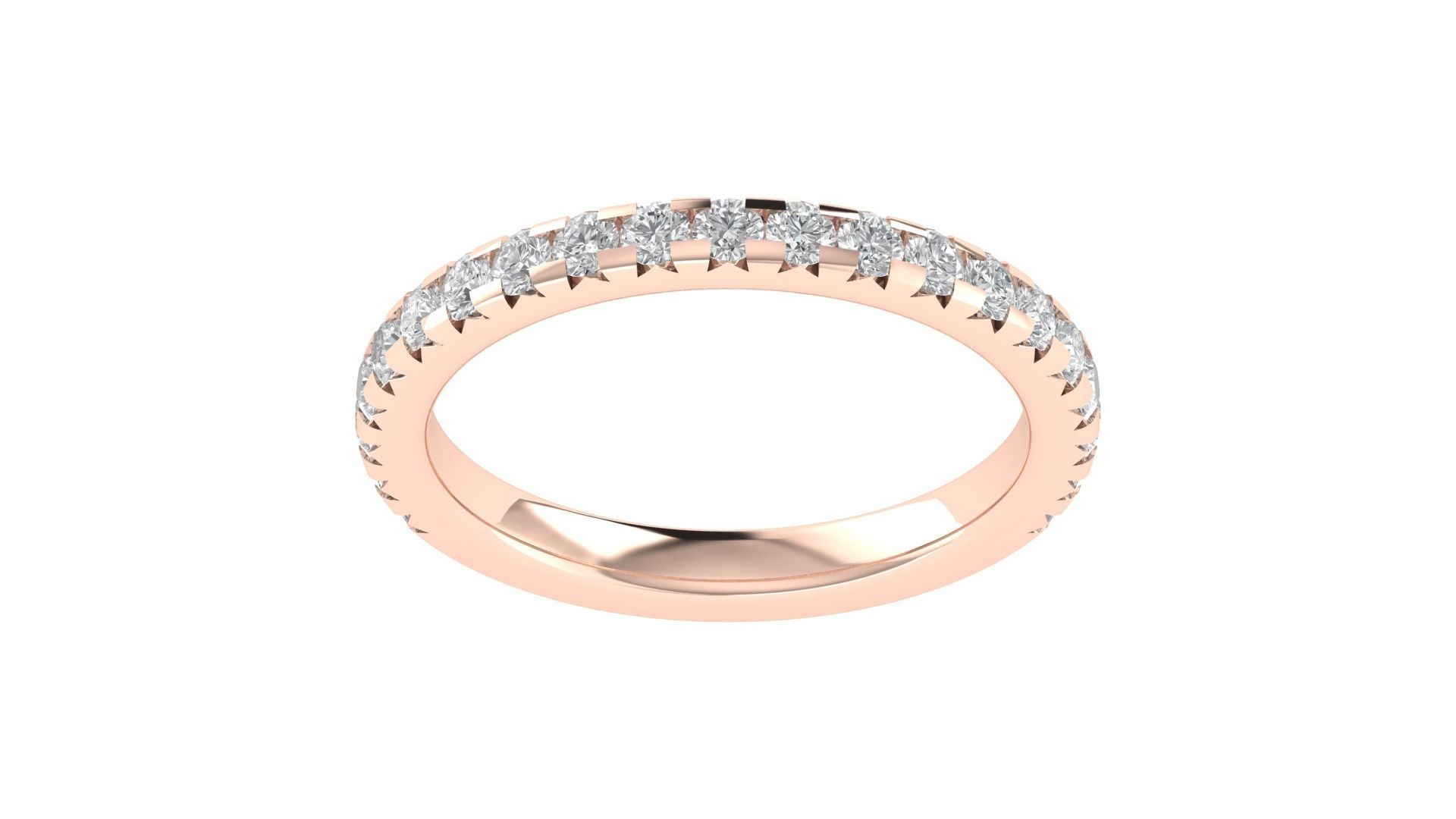 Round Diamond Eternity Band Ring 3dm STL OBJ FBX Renders Details 3D print model_20