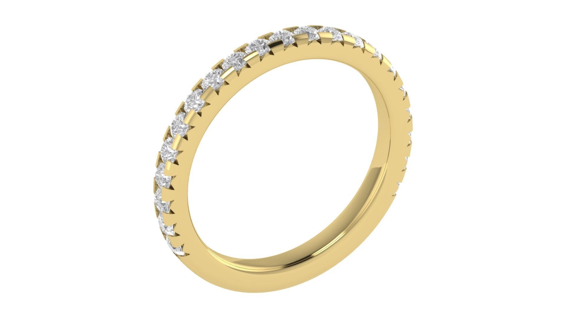 Round Diamond Eternity Band Ring 3dm STL OBJ FBX Renders Details 3D print model_3