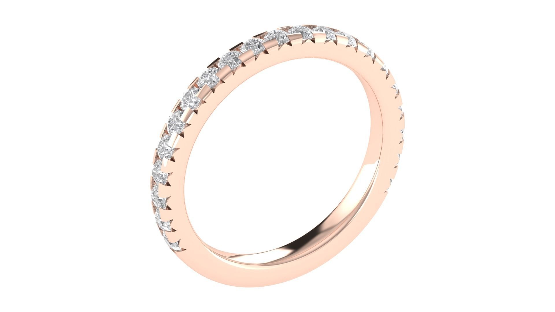 Round Diamond Eternity Band Ring 3dm STL OBJ FBX Renders Details 3D print model_5