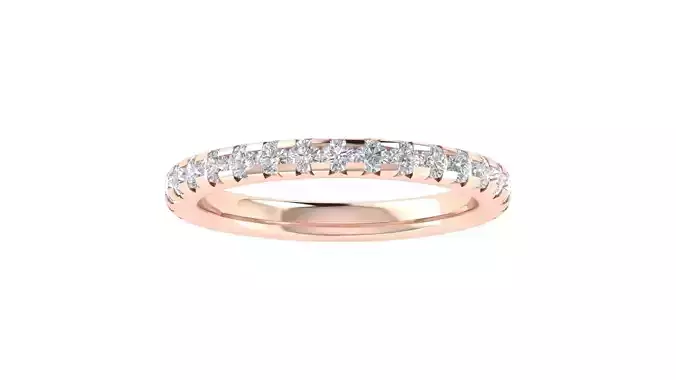 Round Diamond Eternity Band Ring 3dm STL OBJ FBX Renders Details 3D print model