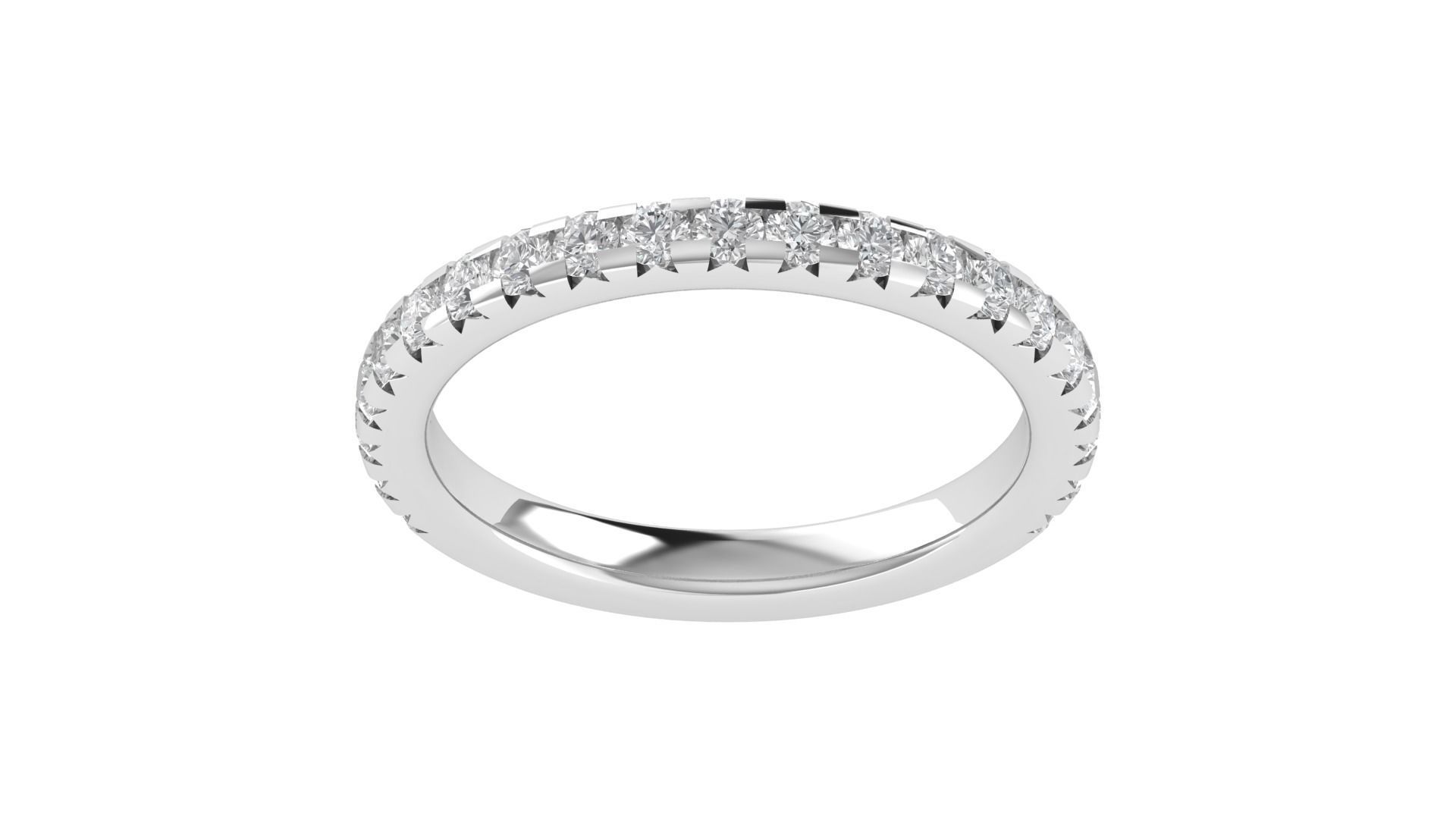 Round Diamond Eternity Band Ring 3dm STL OBJ FBX Renders Details 3D print model_18